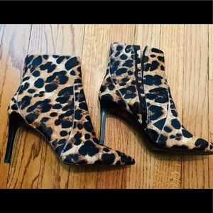 Banana Republic animal leopard hair calf leather heel boot 7